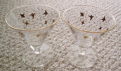 2 Libby Royal Fern Coctail/Sherbert/Martini/Champagne Glasses 4.25″ Tall