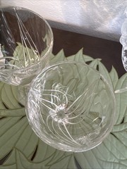 Lenox Debut 2 Wine Goblets Swirl Full Lead Crystal 8 1/4 Germany