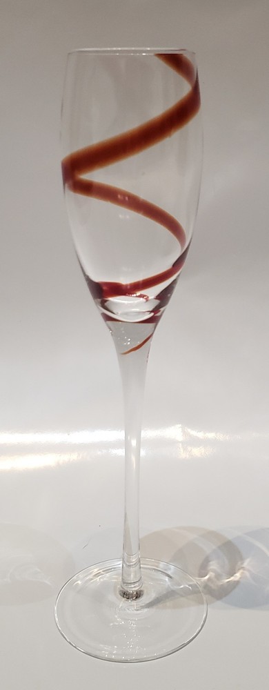 Pier 1 Red Swirline Champagne Glass Flute 10″ Tall Replacement Glass