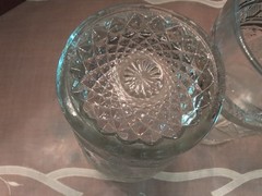 Bird and Strawberry Clear Indiana Glass Set Of 3