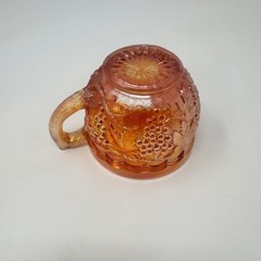 Vintage Indiana Glass Harvest Grape Carnival Glass Cups Set of 3 Marigold Amber