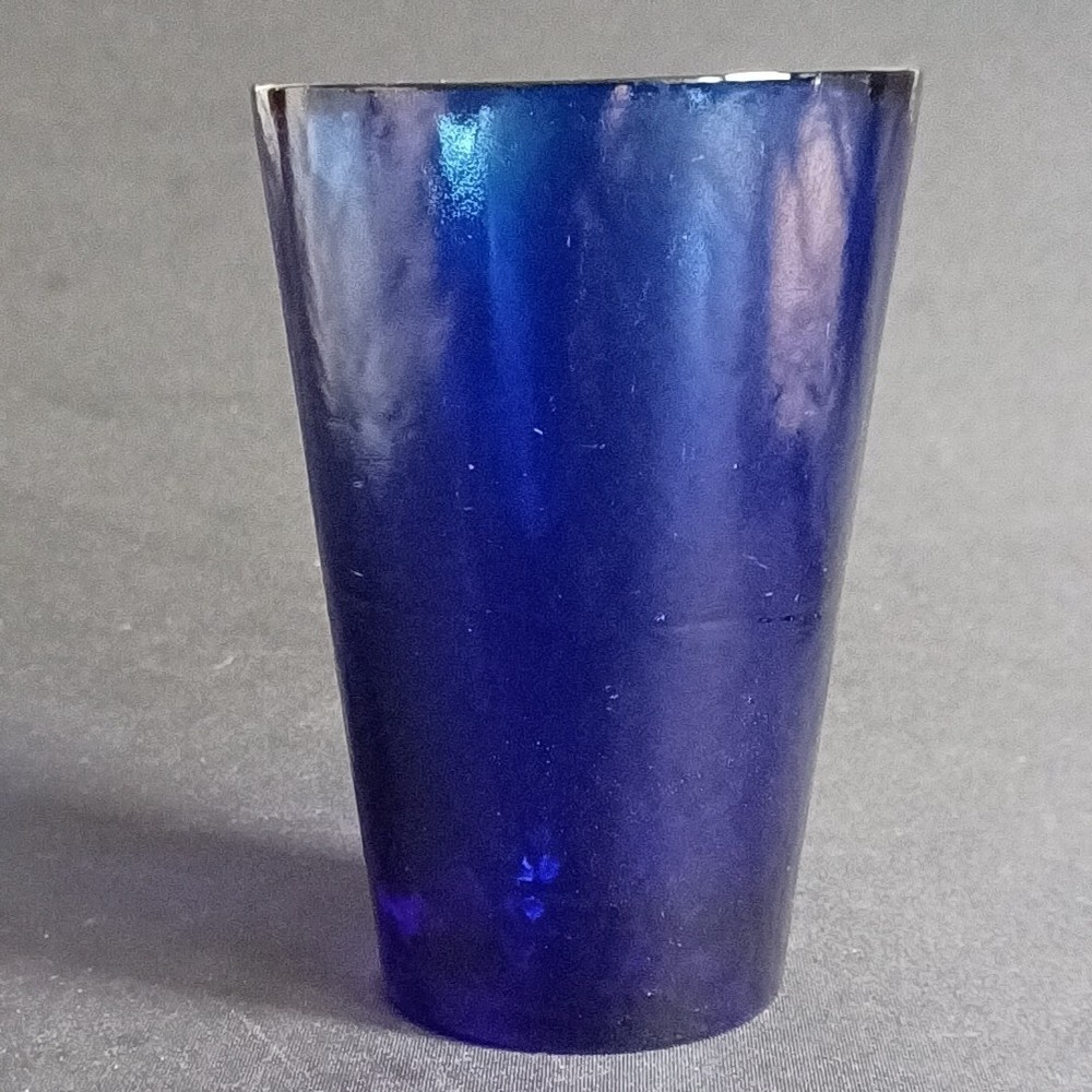 YALOS CASA MURANO TUMBLER, Hand Made Art Glass, Blue, 5 1/8″, Made in Italy