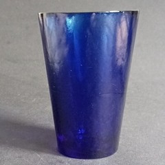YALOS CASA MURANO TUMBLER, Hand Made Art Glass, Blue, 5 1/8″, Made in Italy