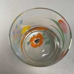 Dorothy Thorpe Hand Painted Poppy Daffodil Spring Flowers Floral Glasses 10 oz