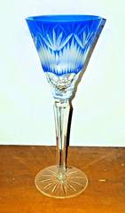 6 Ajka Cut to Clear Crystal Multicolor Wine Glasses Flutes