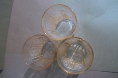 3 Vtg Federal Glass Pink Depression Glass Tumblers: «Sharon Cabbage Rose»: 4″