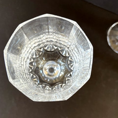 Cristal De Flandre Fascination 7.25″ Crystal 3 Wine Glasses 8.5 oz Fan Cut