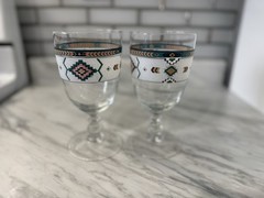 Studio Nova Adirondack Iced Tea Glasses Goblets Wine Drinkware Southwest Aztec