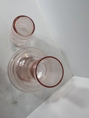 Vintage Tumble Up Beside Carafe With Glass. Pink