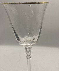 Mikasa Sonata Gold Rim Wine Glass Vintage Crystal 8″ Replacement USA