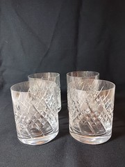 SET 4 Rogaska Staccato Double Old Fashion Whiskey Barware Lead Crystal Glasses