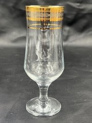 Vintage Gold and Silver Band Goblets 7 1/2″ Tall