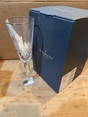 Waterford Lismore Pattern Platinum Rim Tall Flute Champagne Glasses Set of 4