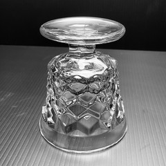 FOSTORIA American Clear Oyster or Fruit Cocktail Glass, Manganese Glow, Cubist