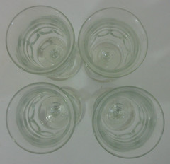 Vtg Set of 4 Art Deco Clear Glass Cordial Sherry Port 2 Oz Glasses