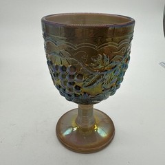 Vintage MCM 1960’s Imperial Grape Iridescent Carnival Glass Wine Water Goblet