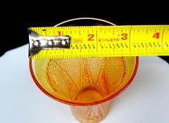 Jain Carnival Glass India Marigold Beaded Spears Variant 4 5/8″ Flared Tumbler
