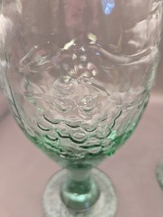 2-Vtg 1960’s Libbey Spanish Green Glass Orchard Water/Tea/Cold Drink Goblet EUC