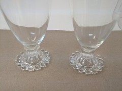 Vtg Pair (2) Anchor Hocking Crystal Bubble Boopie 5 1/2″ Water Wine Goblets 9 oz