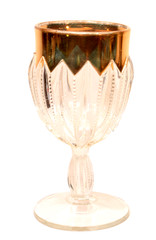 US Glass EAPG Prism Column Gold Flashed 6″ Goblet