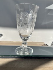 6 3/4″ h. 3 3/8″ d. Rim HEISEY ROSE ETCH • Iced Tea Stem (Rare)