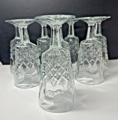8 Libbey Cambridge Water Ice Tea Goblets Vintage Crystal LIBBEY GLASS COMPANY