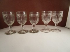 EAPG Westmoreland Specialty Staple Wellington Set of 5 Clear Glass Wine Goblets