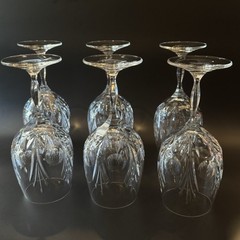 Set of 6 Noritake Rothschild Crystal Clear Iced Tea Stems Glasses 8″