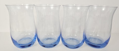 4 Denby Aurora Blue Water Tea Glasses Tumblers 5.25″ Tall Poland