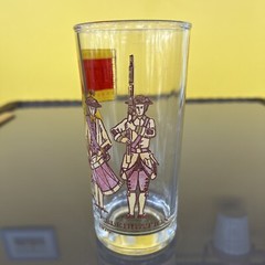 Bicentennial 1776 16oz Glass Tumbler Drum and Fife Corp Safety Lip 5.75”