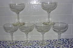 Set of 6 Clear Glass Champagne Tall Sherbet Glasses Dessert Dishes 4 5/8″ Tall