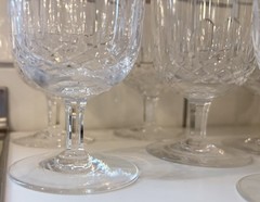 Lot – 6 Hoya Cut Crystal Oakwood 5 7/8” Ice Tea Glasses- Goblets 1960’s EUC