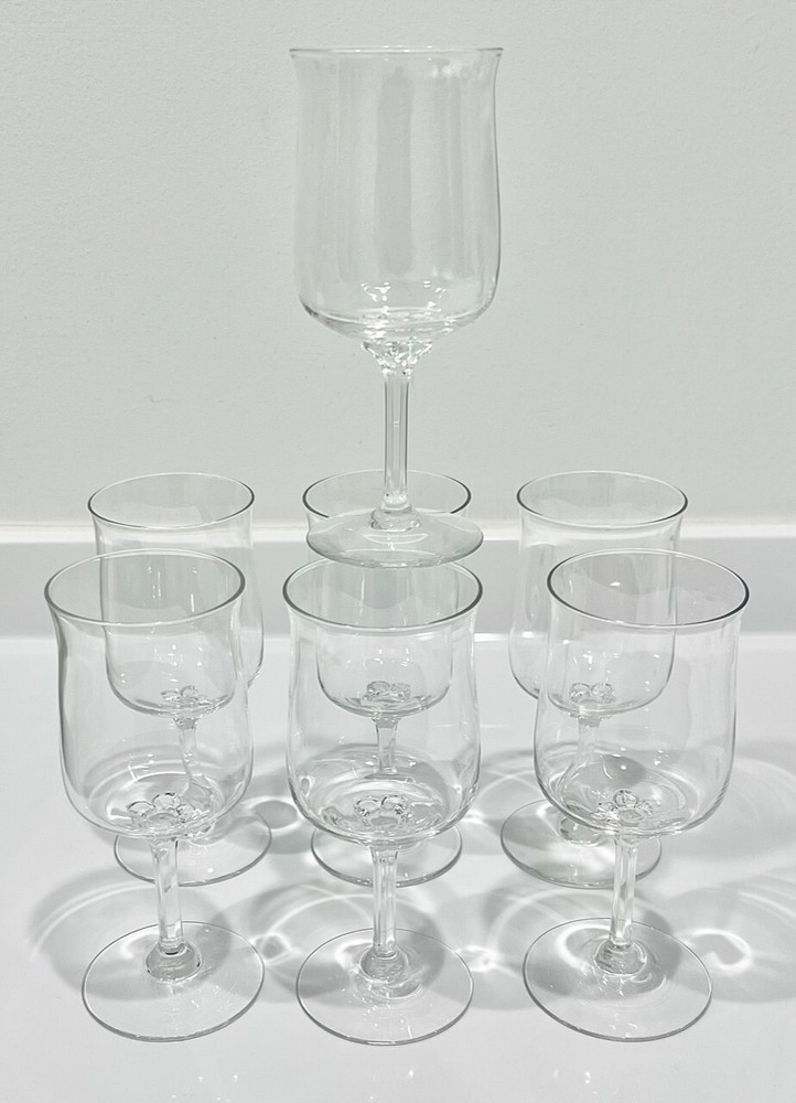 Signed LENOX Crystal DIMENSION Pattern 6 1/4″ WINE GLASSES Set of 7