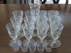 Set Of 18 Vintage Libbey Rock Sharpe Halifax Water WineShot Glasses