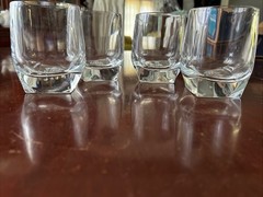 FINAL Set/4 Rare Embossed Smith & Wesson Hvy Crystal Whiskey Rocks Glasses. VGUC