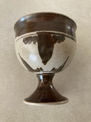VTG Studio Art Pottery Handmade Stoneware Goblet Chalis 4” H with Makers Mark