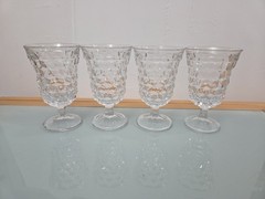 Vintage Set Of 4 Fostoria “American” Footed 5 1/2 Inch Beverage Glasses