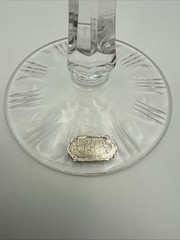 NACHTMANN Quatrefoil WINE Hock GLASS GREEN CUT TO CLEAR CRYSTAL BOHEMIAN