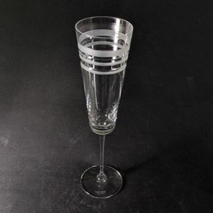 KATE SPADE LIBRARY STRIPE CHAMPAGNE FLUTE, Cut Lead Crystal, 10 1/4″, 7 oz, USA