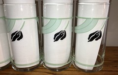 Vintage Set of 5 Corelle Black Orchid Glass Tumblers