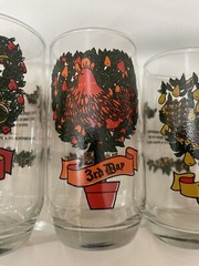 Vintage Indiana Glass 12 Days of Christmas Drinking Tumblers Set Mint Condition