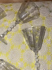 S/7 Vintage Cambridge Chantilly Crystal Stemware