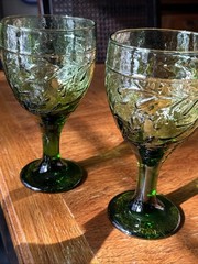 LIBBEY 16 OZ “ GARDEN VINE » Gorgeous Grassy Green Water ~ Goblets