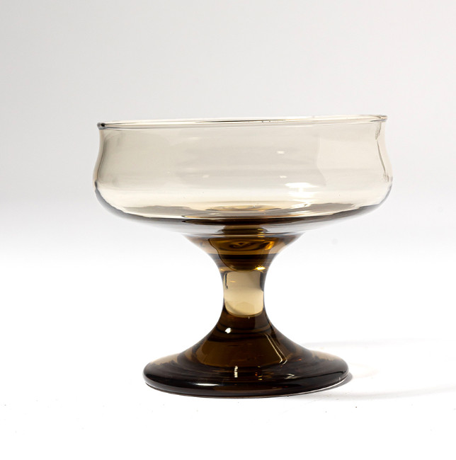 Vintage MCM Libbey Tawny Champagne Sherbet Glass Smoke Brown Footed Set of 6