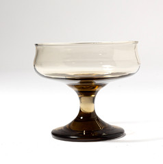 Vintage MCM Libbey Tawny Champagne Sherbet Glass Smoke Brown Footed Set of 6
