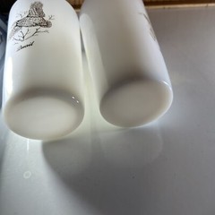 Set Of 2: 22k Gold Mallard Duck/ Quail Milk Glass Tumblers 5”x3”