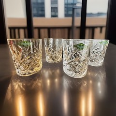 Godinger Dublin Shannon Crystal Double Old Fashion Whisky Glasses~Set of 4~NWT