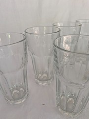 Set of 6 Libbey Duratuff Paneled Heavy Glass Tumbler Made in USA 5 7/8″ tall