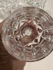 Set Of 6 Waterford Crystal Ballymore Wine Cut Glass Multi Sided Stem 5.5” Tall