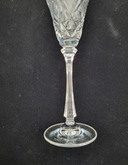 Crystal Oscar de la Renta Champagne Flutes Wine Glasses WALDORF 8 5/8″ SET of 4